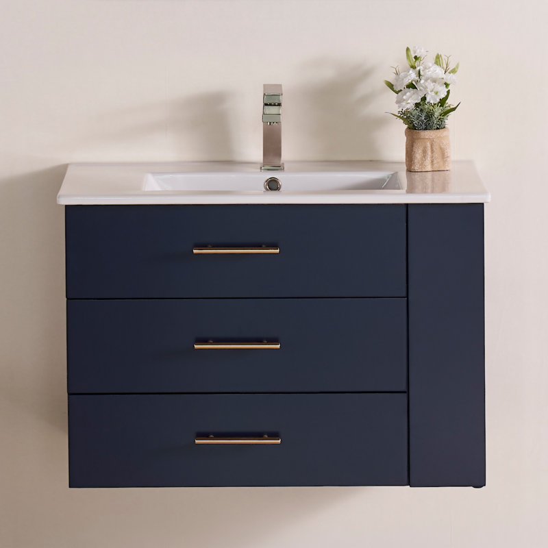 Wrought Studio Exquisite Home 30" WallMounted Single Bathroom Vanity